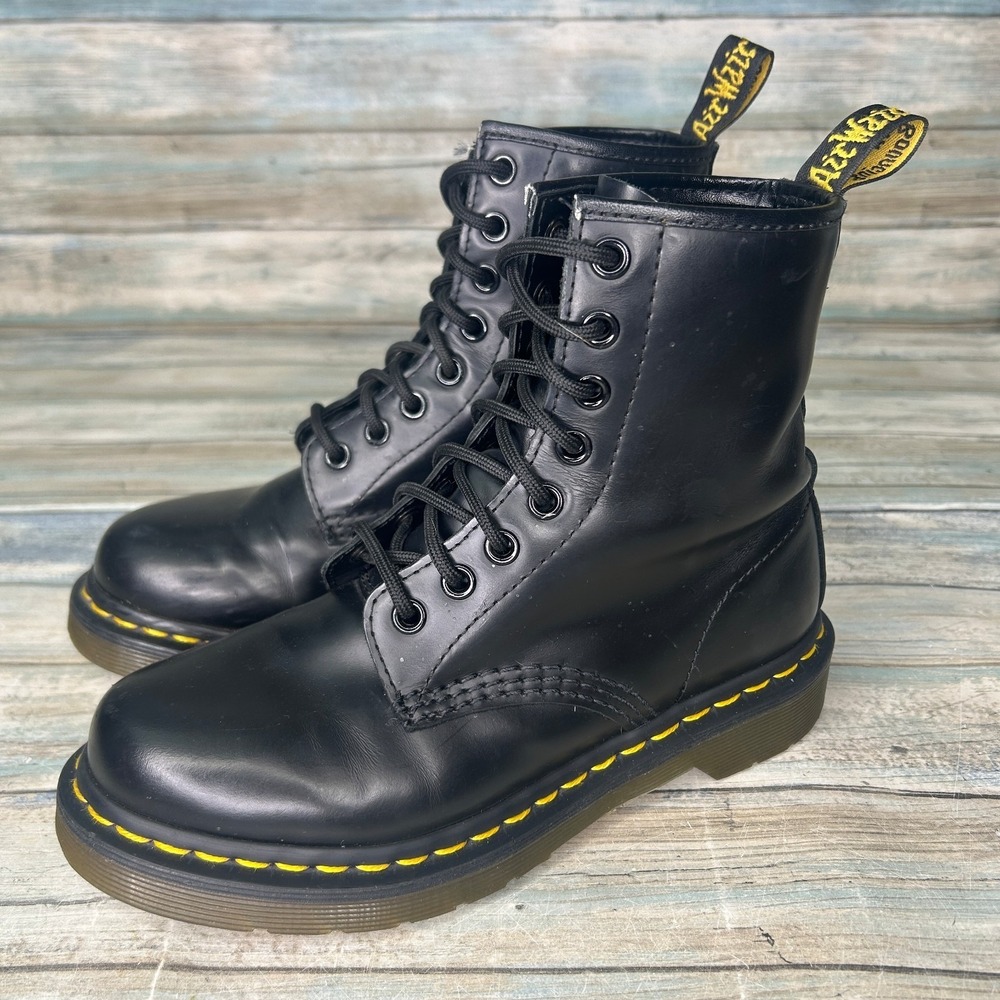 Dr Martens Boot Womens‎ Size 5 US 1460 Soft Toe Work Black Leather Ankle Combat